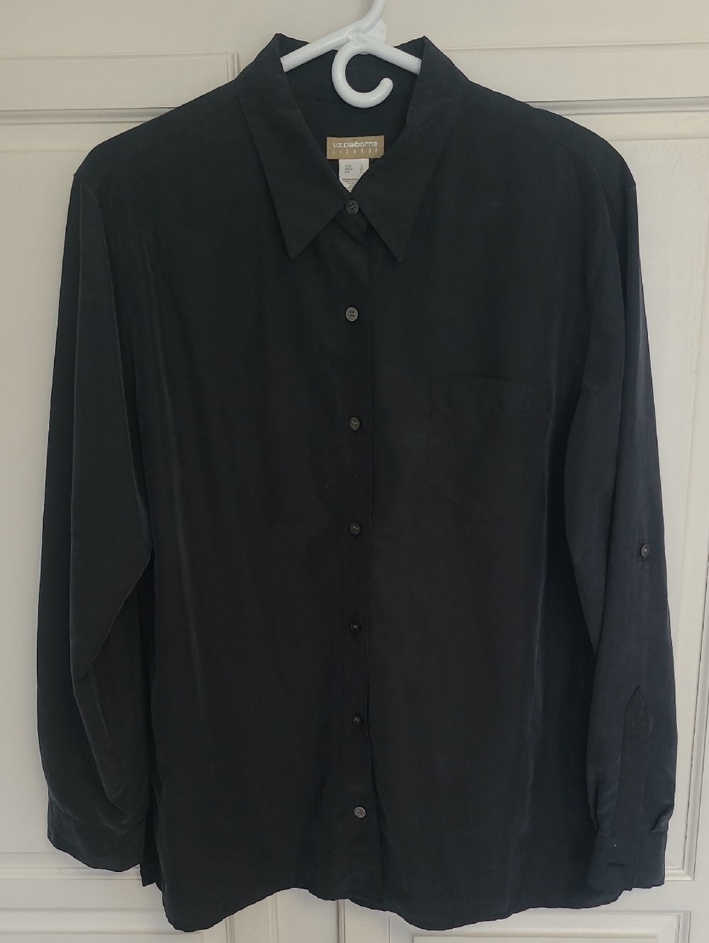 Liz Claiborne Lizwear Black Button-Up Shirt